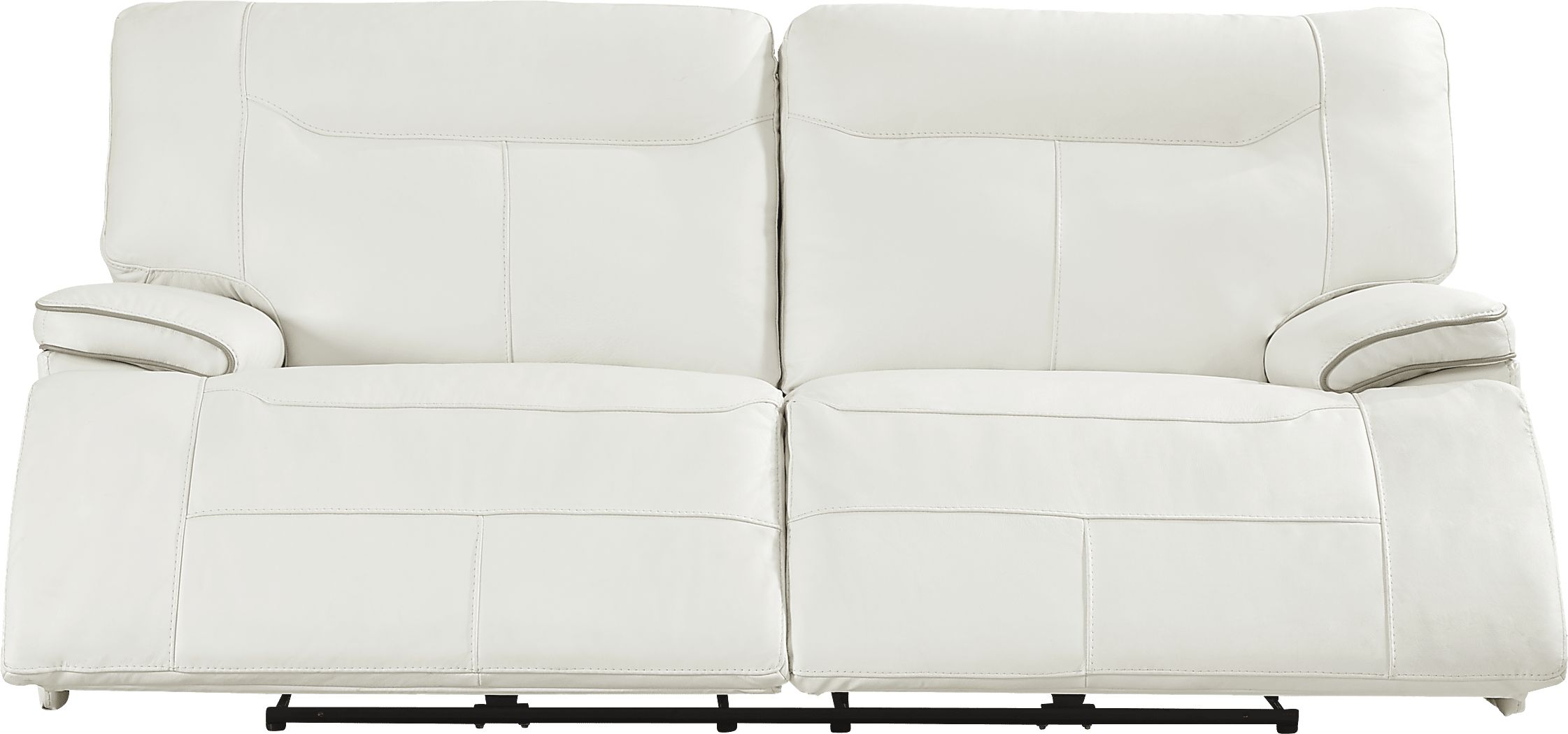 Cindy Crawford Cindy Crawford Home Bernsley White Leather Dual Power Reclining Sofa